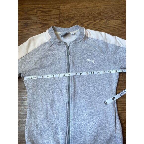 Grey & White Puma Track Zip Jacket Size S - Picture 5 of 7